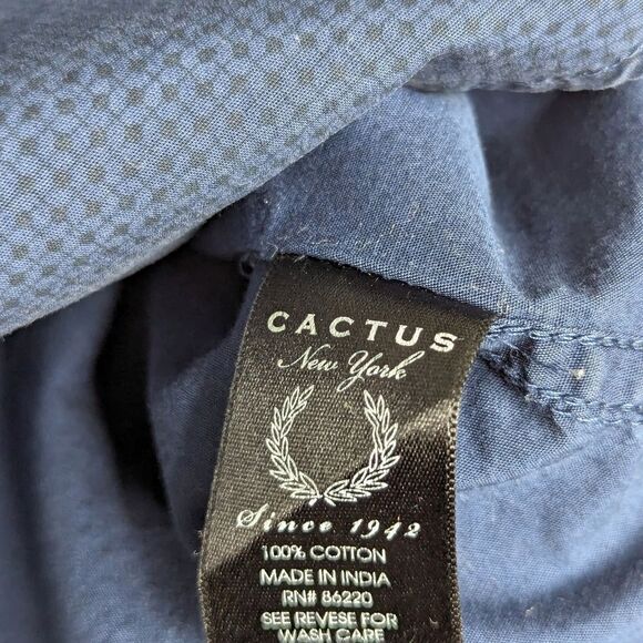 On the Road Traveler's Collection Cobalt Blue Button Down Dress Shirt size L - Picture 11 of 12